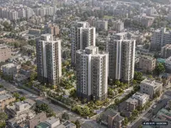 문수로 센트레빌 에듀리체 4개동·총 368세대 기준 AI 상상도 — 실제와 다를 수 있음 문수로 센트레빌 에듀리체 4개동·총 368세대 기준 AI 상상도(주간 항공) — 실제와 다를 수 있음