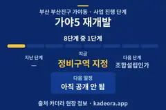 가야5 재개발 일정·단계 타임라인