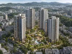 부산 수영구 광안4 재개발 총 966세대 기준 AI 상상도 — 실제와 다를 수 있음 부산 수영구 광안4 재개발 총 966세대 기준 AI 상상도(주간 항공) — 실제와 다를 수 있음