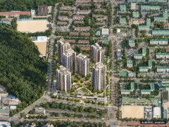 안산시 주공5단지1 총 897세대 기준 AI 상상도 — 실제와 다를 수 있음 안산시 주공5단지1 총 897세대 기준 AI 상상도(주간 항공) — 실제와 다를 수 있음