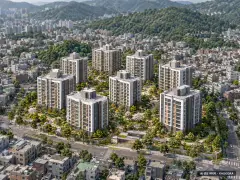 덕충주공아파트 재건축정비사업 9개동·총 534세대 기준 AI 상상도(주간 항공) — 실제와 다를 수 있음