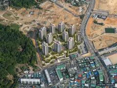 광명 유승한내들 라포레 10개동·최고 18층·총 444세대 기준 AI 상상도 — 실제와 다를 수 있음 광명 유승한내들 라포레 10개동·최고 18층·총 444세대 기준 AI 상상도(주간 항공) — 실제와 다를 수 있음