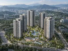 남양주왕숙 A-2블록 신혼희망타운(공공분양)(본청약) 이번 401세대 공급 기준 AI 상상도(주간 항공) — 실제와 다를 수 있음