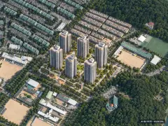 용호3구역 재건축 총 1,048세대 기준 AI 상상도 — 실제와 다를 수 있음 용호3구역 재건축 총 1,048세대 기준 AI 상상도(주간 항공) — 실제와 다를 수 있음