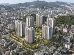 성당우방 주택재건축 정비사업 6개동·총 534세대 기준 AI 상상도(주간 항공) — 실제와 다를 수 있음