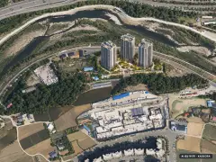 강릉 아테라 3개동·이번 329세대 공급 기준 AI 상상도(주간 항공) — 실제와 다를 수 있음