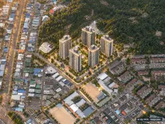 힐스테이트 구미더퍼스트 5개동·최고 29층·총 491세대 기준 AI 상상도(노을 항공) — 실제와 다를 수 있음