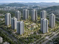 천안 아이파크 시티 6단지 총 1,126세대(이번 1,012세대 공급) 기준 AI 상상도 — 실제와 다를 수 있음 천안 아이파크 시티 6단지 총 1,126세대(이번 1,012세대 공급) 기준 AI 상상도(주간 항공) — 실제와 다를 수 있음