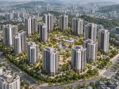 트리븐 센텀 총 1,644세대 기준 AI 상상도 — 실제와 다를 수 있음 트리븐 센텀 총 1,644세대 기준 AI 상상도(주간 항공) — 실제와 다를 수 있음
