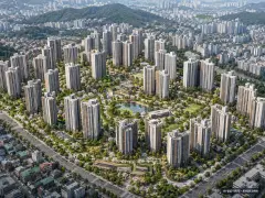 성남시 신흥3 총 3,395세대 기준 AI 상상도(주간 항공) — 실제와 다를 수 있음