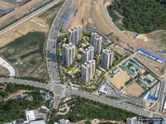 래미안 센트리폴(2BL) 6개동·최고 40층·총 819세대 기준 AI 상상도 — 실제와 다를 수 있음 래미안 센트리폴(2BL) 6개동·최고 40층·총 819세대 기준 AI 상상도(주간 항공) — 실제와 다를 수 있음