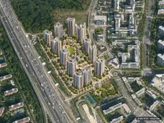 고덕강일 대성베르힐 13개동·최고 15층·총 613세대 기준 AI 상상도 — 실제와 다를 수 있음 고덕강일 대성베르힐 13개동·최고 15층·총 613세대 기준 AI 상상도(주간 항공) — 실제와 다를 수 있음