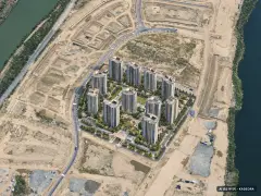 부산에코델타시티 대방 엘리움 리버뷰 11개동·최고 10층·총 470세대 기준 AI 상상도 — 실제와 다를 수 있음 부산에코델타시티 대방 엘리움 리버뷰 11개동·최고 10층·총 470세대 기준 AI 상상도(주간 항공) — 실제와 다를 수 있음