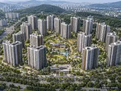 아크메르 동탄 총 1,808세대 기준 AI 상상도 — 실제와 다를 수 있음 아크메르 동탄 총 1,808세대 기준 AI 상상도(주간 항공) — 실제와 다를 수 있음