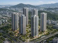 서울원 아이파크 최고 47층·이번 1,856세대 공급 기준 AI 상상도 — 실제와 다를 수 있음 서울원 아이파크 최고 47층·이번 1,856세대 공급 기준 AI 상상도(주간 항공) — 실제와 다를 수 있음
