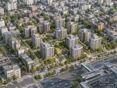 평택시 세교1구역 12개동·총 263세대 기준 AI 상상도(주간 항공) — 실제와 다를 수 있음