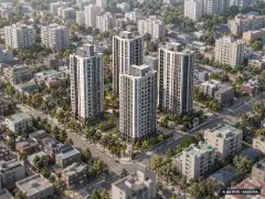 안성 아양지구 B-3-1BL 영무예다음 4개동·총 288세대 기준 AI 상상도(주간 항공) — 실제와 다를 수 있음