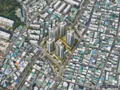 부산 동래구 명장5구역 재개발 총 2,183세대 기준 AI 상상도(주간 항공) — 실제와 다를 수 있음