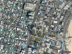 울산시 동구 화정동 638-3 주거복합단지 신축공사 4개동·총 356세대 기준 AI 상상도(주간 항공) — 실제와 다를 수 있음
