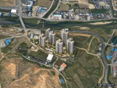 아산 그랑시티필하우스 14개동·최고 28층·총 1,534세대(이번 1,380세대 공급) 기준 AI 상상도(주간 항공) — 실제와 다를 수 있음