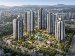 해운대 중동 동원로얄듀크 이번 618세대 공급 기준 AI 상상도(주간 항공) — 실제와 다를 수 있음