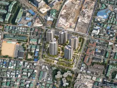 시흥 롯데캐슬 시그니처 2블록 6개동·최고 49층·총 903세대 기준 AI 상상도(주간 항공) — 실제와 다를 수 있음