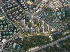 의왕시 내손다구역 총 2,498세대 기준 AI 상상도(주간 항공) — 실제와 다를 수 있음