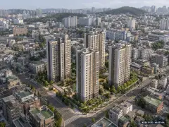남양주시 금곡5 총 351세대 기준 AI 상상도(주간 항공) — 실제와 다를 수 있음
