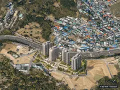 구리시 딸기원2지구 총 854세대 기준 AI 상상도(주간 항공) — 실제와 다를 수 있음