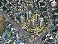 의왕시 오전나구역 총 696세대 기준 AI 상상도(주간 항공) — 실제와 다를 수 있음
