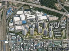 의왕역 SK뷰 총 1,857세대 기준 AI 상상도 — 실제와 다를 수 있음 의왕역 SK뷰 총 1,857세대 기준 AI 상상도(주간 항공) — 실제와 다를 수 있음