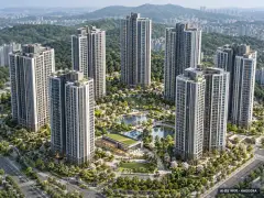 두산위브더제니스 구미(조합원취소분) 9개동·최고 39층·총 1,372세대(이번 63세대 공급) 기준 AI 상상도 — 실제와 다를 수 있음 두산위브더제니스 구미(조합원취소분) 9개동·최고 39층·총 1,372세대(이번 63세대 공급) 기준 AI 상상도(주간 항공) — 실제와 다를 수 있음