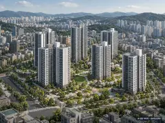 해링턴 플레이스 문래 이번 218세대 공급 기준 AI 상상도(주간 항공) — 실제와 다를 수 있음