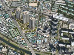 동래 반도 유보라 3개동·최고 42층·총 400세대 기준 AI 상상도 — 실제와 다를 수 있음 동래 반도 유보라 3개동·최고 42층·총 400세대 기준 AI 상상도(주간 항공) — 실제와 다를 수 있음