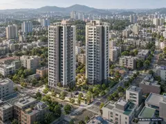 서수원 에피트 센트럴마크(M1BL) 2개동·최고 25층·총 190세대 기준 AI 상상도(주간 항공) — 실제와 다를 수 있음