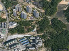 더샵 여주역더퍼스트 7개동·최고 29층·총 696세대 기준 AI 상상도(주간 항공) — 실제와 다를 수 있음