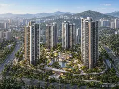 의정부우정 A1블록 공공분양주택(본청약) 이번 538세대 공급 기준 AI 상상도(주간 항공) — 실제와 다를 수 있음