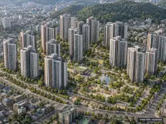 안산시 고잔연립4 총 1,545세대 기준 AI 상상도(주간 항공) — 실제와 다를 수 있음
