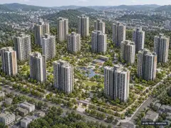 분당 매화마을 2단지 아파트 19개동·총 1,339세대 기준 AI 상상도 — 실제와 다를 수 있음 분당 매화마을 2단지 아파트 19개동·총 1,339세대 기준 AI 상상도(주간 항공) — 실제와 다를 수 있음