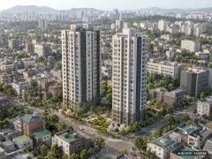 마포 푸르지오 어반피스 2개동·최고 20층·총 239세대(이번 122세대 공급) 기준 AI 상상도 — 실제와 다를 수 있음 마포 푸르지오 어반피스 2개동·최고 20층·총 239세대(이번 122세대 공급) 기준 AI 상상도(주간 항공) — 실제와 다를 수 있음