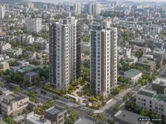 울산반구 수자인 더센트럴 2개동·최고 17층·총 178세대(이번 118세대 공급) 기준 AI 상상도(주간 항공) — 실제와 다를 수 있음
