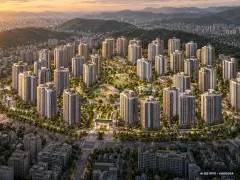 수원시 영통 2구역(매탄주공 4,5단지) 총 3,619세대 기준 AI 상상도 — 실제와 다를 수 있음 수원시 영통 2구역(매탄주공 4,5단지) 총 3,619세대 기준 AI 상상도(노을 항공) — 실제와 다를 수 있음