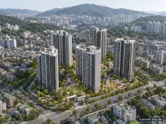 안양시 진흥5차아파트 총 432세대 기준 AI 상상도(주간 항공) — 실제와 다를 수 있음
