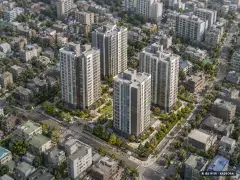 부산 사하구 다대4 재건축 총 390세대 기준 AI 상상도(주간 항공) — 실제와 다를 수 있음