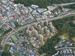 광주 송암공원 중흥S-클래스 SK VIEW 17개동·최고 27층·총 1,575세대 기준 AI 상상도 — 실제와 다를 수 있음 광주 송암공원 중흥S-클래스 SK VIEW 17개동·최고 27층·총 1,575세대 기준 AI 상상도(주간 항공) — 실제와 다를 수 있음