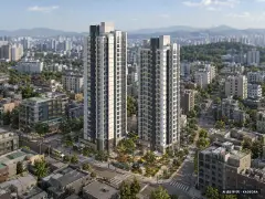 춘천 리버뷰 아이파크 2개동·최고 27층·총 262세대 기준 AI 상상도 — 실제와 다를 수 있음 춘천 리버뷰 아이파크 2개동·최고 27층·총 262세대 기준 AI 상상도(주간 항공) — 실제와 다를 수 있음