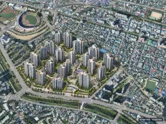 올 뉴 챔피언스시티 1차 12개동·최고 49층·총 3,216세대 기준 AI 상상도 — 실제와 다를 수 있음 올 뉴 챔피언스시티 1차 12개동·최고 49층·총 3,216세대 기준 AI 상상도(주간 항공) — 실제와 다를 수 있음