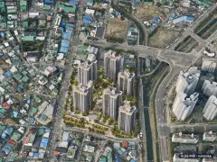 힐스테이트 천안역 스카이움 6개동·최고 49층·총 999세대 기준 AI 상상도 — 실제와 다를 수 있음 힐스테이트 천안역 스카이움 6개동·최고 49층·총 999세대 기준 AI 상상도(주간 항공) — 실제와 다를 수 있음