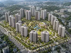 광안6 재개발 총 1,789세대 기준 AI 상상도(주간 항공) — 실제와 다를 수 있음