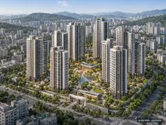 경기 김포 장기동 재개발 총 1,100세대 기준 AI 상상도(주간 항공) — 실제와 다를 수 있음